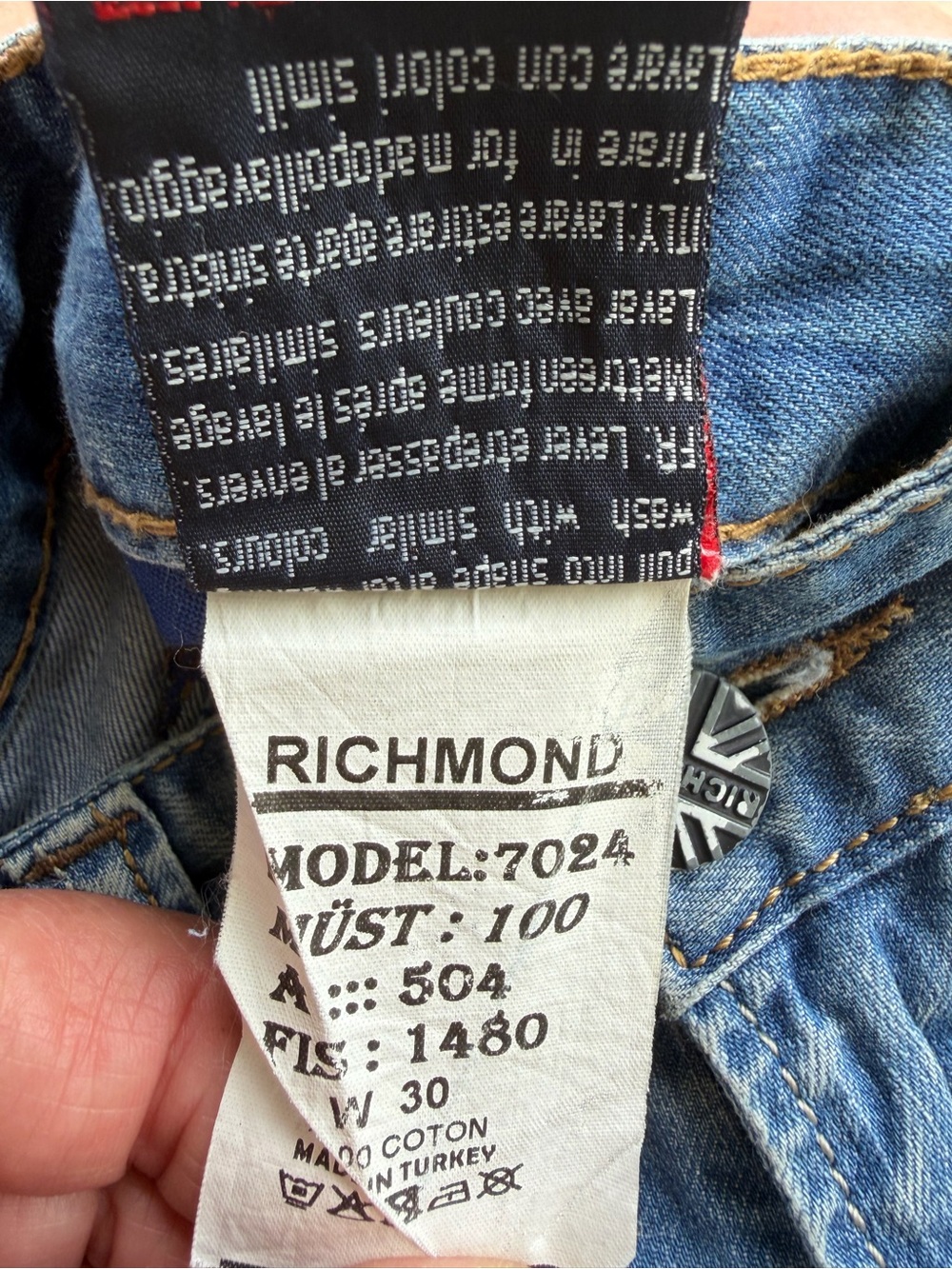 John Richmond “It’s Only Rock N Roll” Denim Shorts - Picture 9 of 9